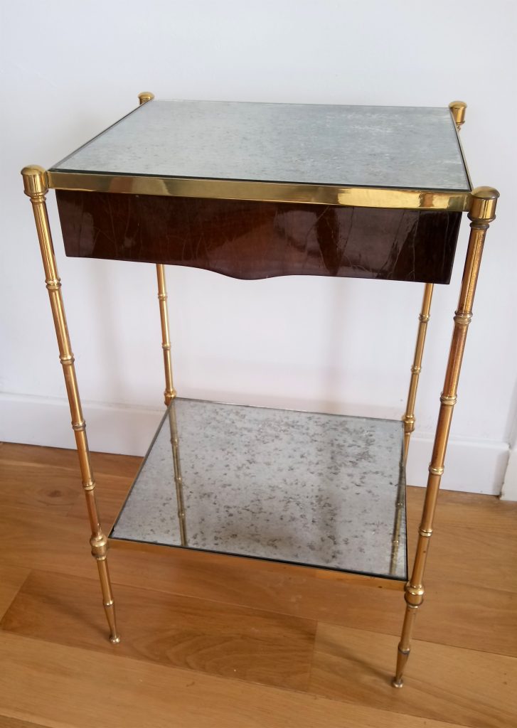 Grand Terrariu Géoétrique En Laiton Doré Et Verre - Fore