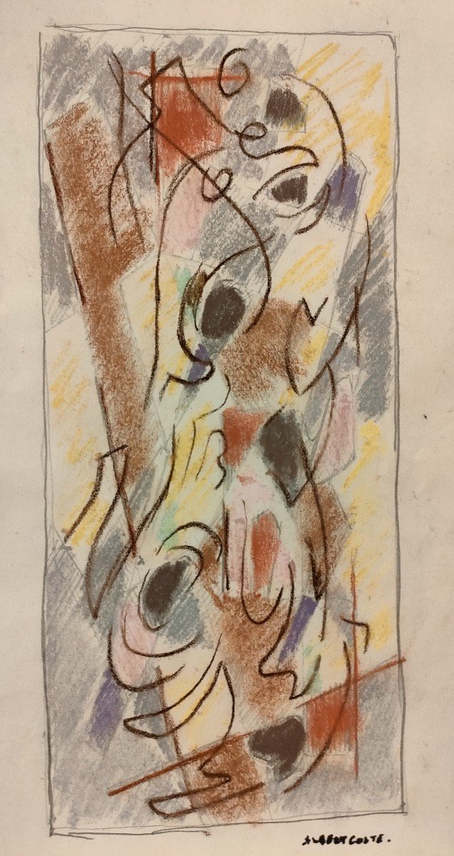 Albert Coste (1895-1985), Abstraction, Fusains Sur Papier, Signée à ...